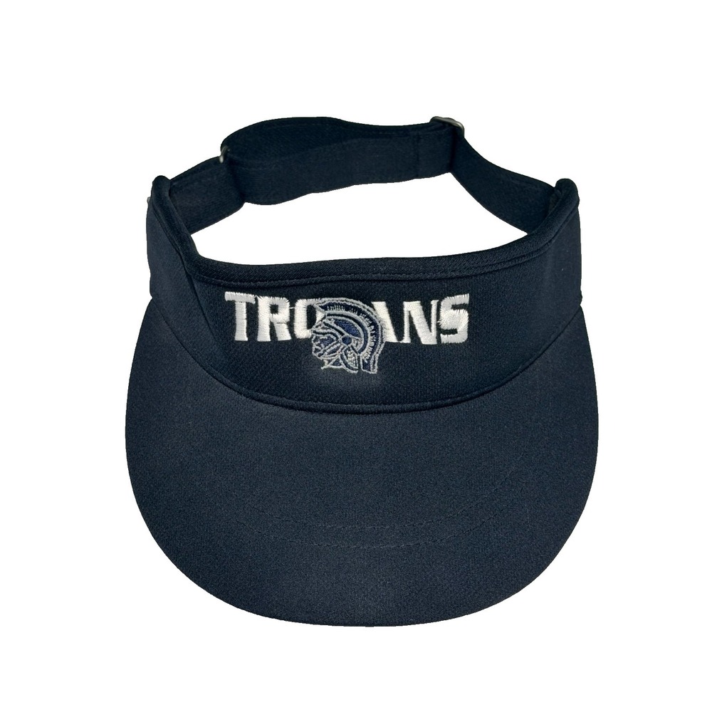 Trojan's Spartan Logo Embroidered Black Visor Adjustable University Trojans Team